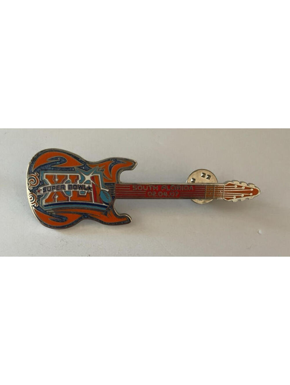 Hard Rock Cafe Guitar Pin Super Bowl XLI 2-4-07 South Florida Pin